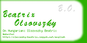 beatrix olsovszky business card